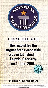 Zertifikat des Guinnessbooks